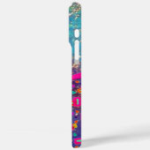 COQUES Case-Mate iPhone FUCHSIE ROSE TURQUOISE BLEU ABSTRAIT DÉCO MONOGRAM (Verso / Gauche)