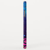 COQUES Case-Mate iPhone FUCHSIE ROSE TURQUOISE BLEU ABSTRAIT DÉCO MONOGRAM (Dos/Droite)