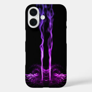 Coques iPhone 16 Fumée de dragon noir et violet