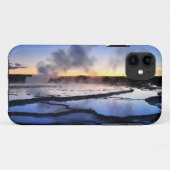 Coques Case-Mate iPhone Fumée de geyser au coucher du soleil (Dos (Horizontal))