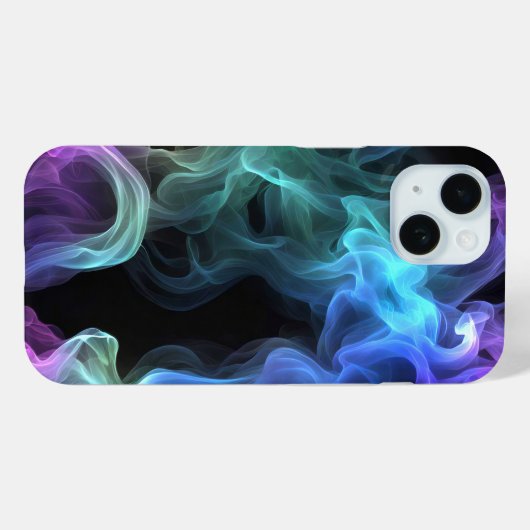 Coques Case-Mate iPhone Fumée Iridescente sur noir (Verso (horizontal))