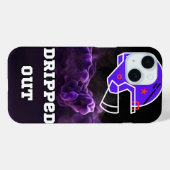 Coques Case-Mate iPhone Fumée violette de football (Verso (horizontal))