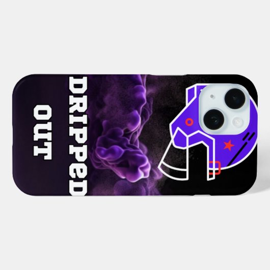 Coques Case-Mate iPhone Fumée violette de football (Verso (horizontal))