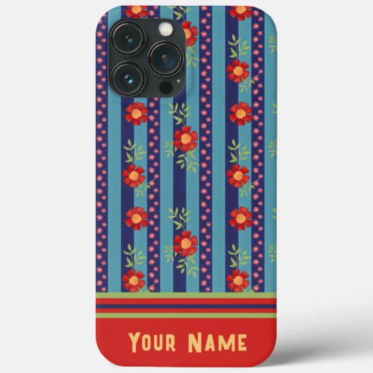 Coques Case-Mate iPhone Fun Blue Stripe Flowity Motif Inspirivity (Verso)