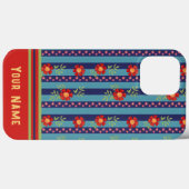 Coques Case-Mate iPhone Fun Blue Stripe Flowity Motif Inspirivity (Verso (horizontal))