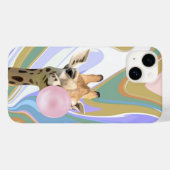 Coques Case-Mate iPhone Fun Bubblegum soufflant Giraffe Liquide Swirl Bleu (Verso (horizontal))