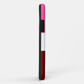 Coques Case-Mate iPhone Fun Chic rose vif Profond Rouge Blanc rayures (Dos/Droite)