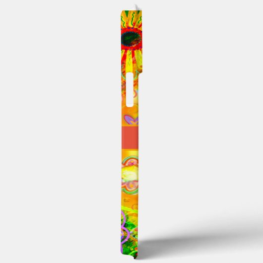 Coques Case-Mate iPhone Fun Coeur Jaune Fleurs Personnaliser Nom (Verso / Droite)