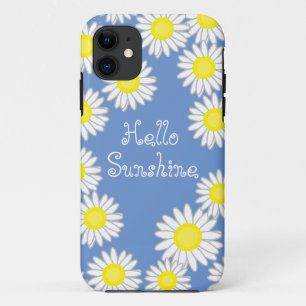Case-Mate iPhone Case Fun Daisy Bleu Jaune Blanc Hello Sunshine