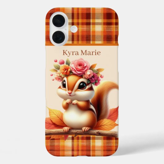 Coques Case-Mate iPhone Fun Fall Seasonal squirrel add name  (Verso)