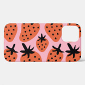 Coques Case-Mate iPhone Fun fraise, design artisanal sans couture. (Verso (horizontal))