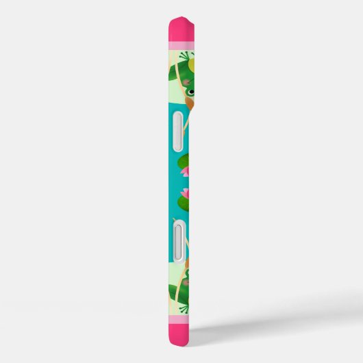 Coques Case-Mate iPhone Fun Frog Pattern Pink Green Custom Name (Verso / Droite)