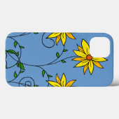 Coques Case-Mate iPhone Fun Fun Jaune Fleurs Jaunes Dodle Art (Verso (horizontal))
