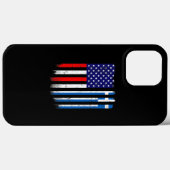Coques Case-Mate iPhone Fun Grèce Drapeau américain Drapeau Hommes Femmes  (Verso (horizontal))