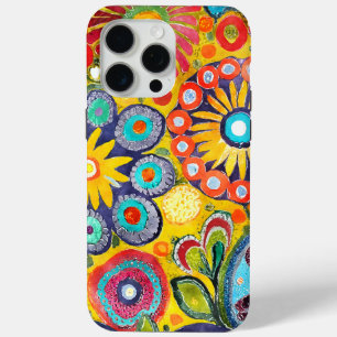 Coque iPhone 15 Pro Max Fun Hippie à motif de fleur