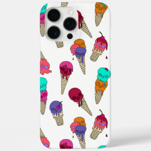 Coques iPhone 16 Pro Max Fun Melty Summer Goth Crâne Crème glace étrange bl