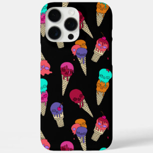 Coques iPhone 16 Pro Max Fun Melty Summer Goth Crâne Crème glacée bizarre n