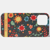 Coques Case-Mate iPhone Fun mignon Flowers Whimsical Black Inspirivity Coq (Verso (horizontal))
