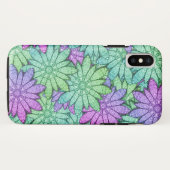 Coques Case-Mate iPhone Fun Purple et Fleurs vertes (Dos (Horizontal))