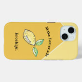 Coques Case-Mate iPhone Fun Summer Lemon Jaune Nom Modern Cute Kitschy (Verso (horizontal))