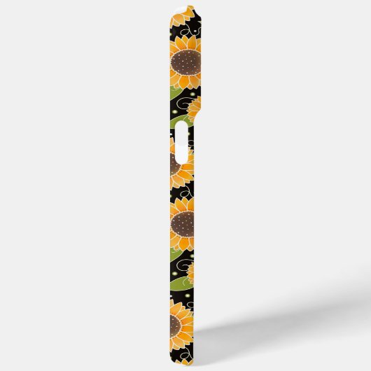 Coques Case-Mate iPhone Fun Sunflower Jaune Motif noir (Verso / Droite)