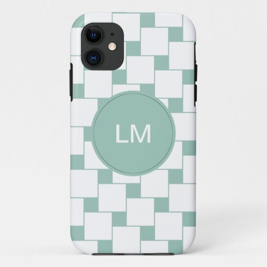 Coques Case-Mate iPhone Fun tissé Carré Mint Green (Dos)