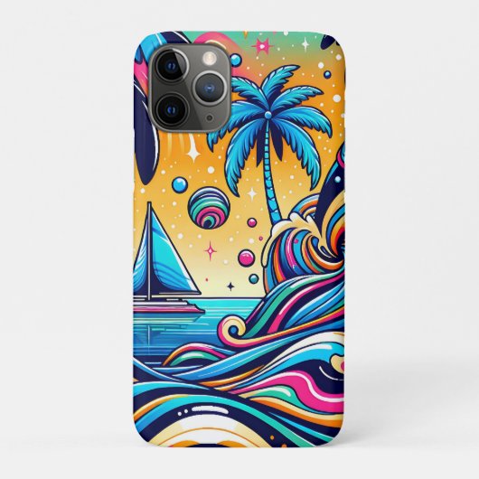 Coques Case-Mate iPhone Fun Whimsic Psychedelic Voilier (Dos)