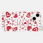 Coques Case-Mate iPhone Funda/Case para iPhone Patrón_corazones romántico (Verso (horizontal))
