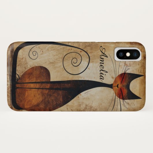 Coques Case-Mate iPhone Funky Beautiful Chat personnalisable iPhone X Coqu (Dos (Horizontal))