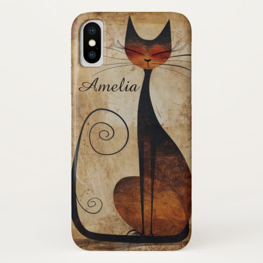Coques Case-Mate iPhone Funky Beautiful Chat personnalisable iPhone X Coqu (Dos)