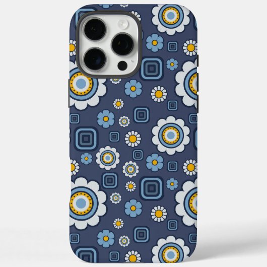 Coques Case-Mate iPhone Funky Daisy's en bleu (Verso)