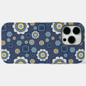 Coques Case-Mate iPhone Funky Daisy's In Blue (Verso (horizontal))