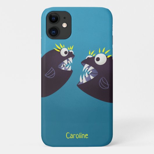Coques Case-Mate iPhone Funky Fish Monsters Nom des enfants (Dos)