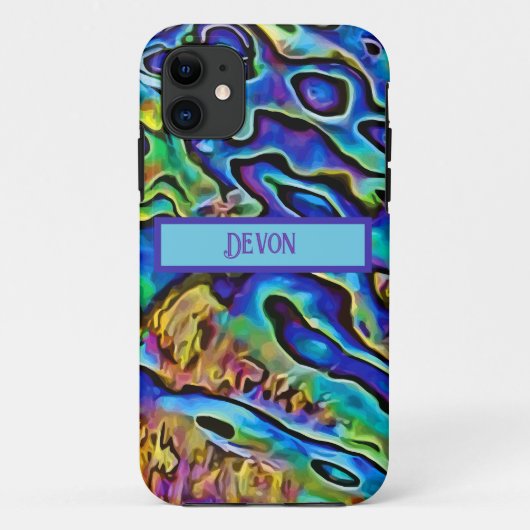 Coques Case-Mate iPhone Funky Iridescendant Abalone Sea Shell (Dos)