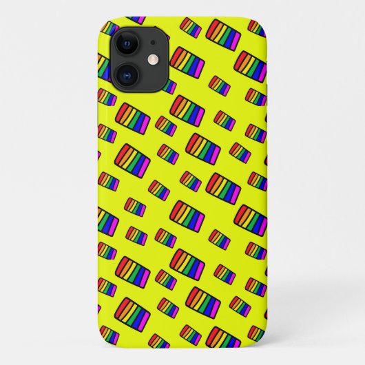 Coques Case-Mate iPhone Funky Neon Rainbow Block Motif (Dos)