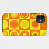 Coques Case-Mate iPhone Funky Retro Orange Yellow Circles Carré (Dos (Horizontal))