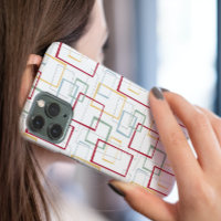 Funky Rouge Bleu Vert Jaune Carré Rétro années 196