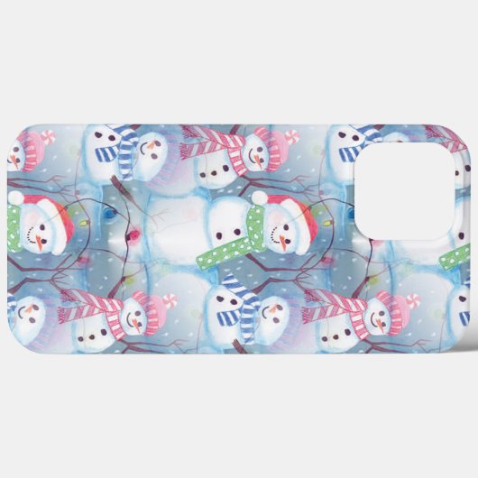 Coques Case-Mate iPhone Funky Snowmen Noël Arbre String Motif (Verso (horizontal))