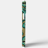 Coques Case-Mate iPhone Funky Turquoise Green Faux Gold Swirls Art Motif (Verso / Droite)