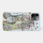 Coques Case-Mate iPhone Funky vert aquarelle maison fleurs mullions (Dos (Horizontal))