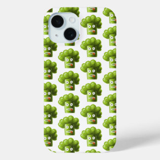 Coque Pour iPhone 15 Funny Broccoli Motif Végétarien Végétal