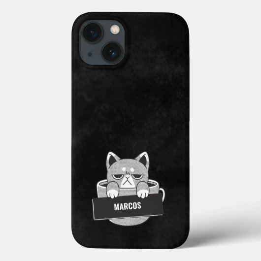 Coques Case-Mate iPhone Funny Cat café design personnalisé nom Coque-Mate  (Verso)