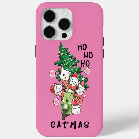 Coques Case-Mate iPhone Funny Cat Claus Joyeux Catmas (Verso)