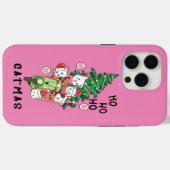 Coques Case-Mate iPhone Funny Cat Claus Joyeux Catmas (Verso (horizontal))