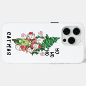 Coques Case-Mate iPhone Funny Cat Claus Joyeux Catmas (Verso (horizontal))