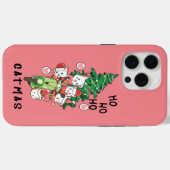 Coques Case-Mate iPhone Funny Cat Claus Joyeux Catmas (Verso (horizontal))