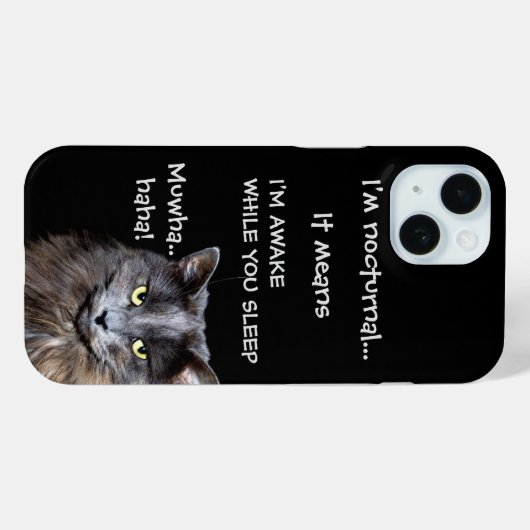 Coques Case-Mate iPhone Funny Cat est Nocturne Evil Laugh (Verso (horizontal))