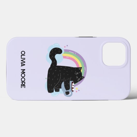 Coques Case-Mate iPhone Funny Chat noir et Marshmallow (Verso (horizontal))