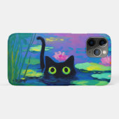 Coques Case-Mate iPhone Funny Chat noir nager dans l'étang | L'art bizarre (Dos (Horizontal))