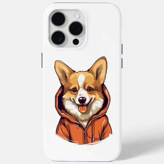 Coques Case-Mate iPhone Funny Corgi portant le Sweat - shirt à capuche (Verso)
